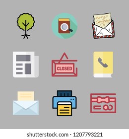 text icon set. vector set about hebrew, text lines, gift card and book icons set.