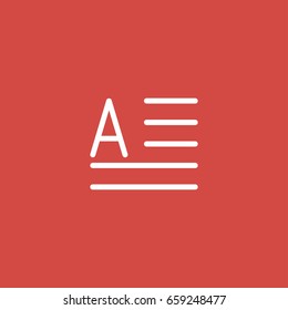 text icon. sign design. red background