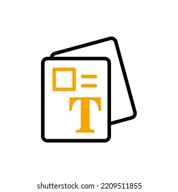 text  icon. Simple element illustration. text concept outline symbol design.