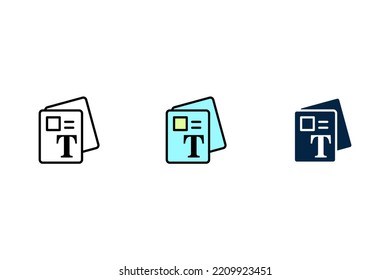 text  icon. Simple element illustration. text concept outline symbol design.
