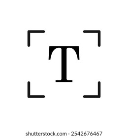 Textsymbol dünne Linienart einzeln
