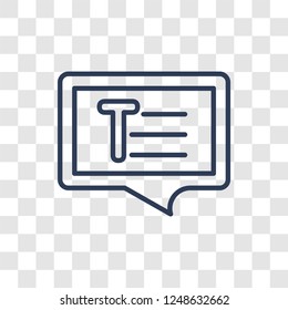 Text icon. Trendy linear Text logo concept on transparent background from User Interface and Web Navigation collection