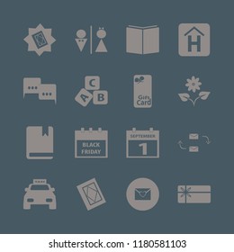 text icon. text vector icons set response letter, flower, book and first september calendar