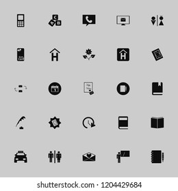text icon. text vector icons set open book, notebook pencil, update time and mail