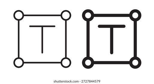 Icono de texto. Ilustración vectorial, plano y carrera