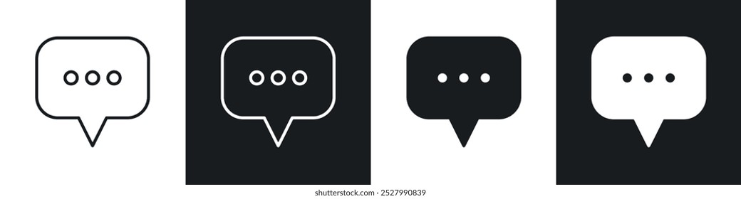 Conjunto de iconos de Vector de texto con estilo relleno y delineado en negro.