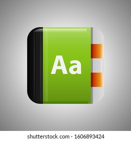 Text Icon vector, text symbol isolated for button design.