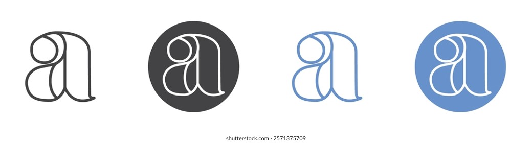 A text icon vector symbol outline sign