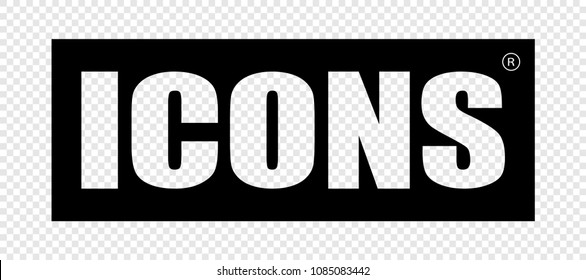 text icons on transparent background