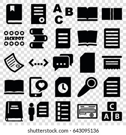 Text icons set. set of 25 text filled icons such as abc cube, document, jackpot, phone with heart, book, door knob, man and document, message, abc, paper