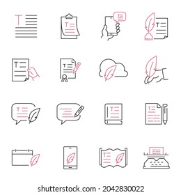 text icons set. text pack symbol vector elements for infographic web