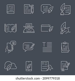 iconos de texto configurados . símbolo de paquete de texto elementos vectoriales para web infográfica