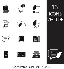 Zeichensymbole gesetzt. Textpack-Symbol-Vektorelemente für Infografik-Web