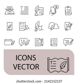 text icons set . text pack symbol vector elements for infographic web