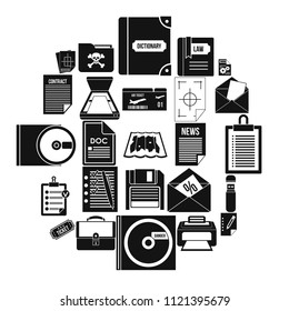 Text icons set. Simple set of 25 text vector icons for web isolated on white background