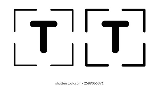 Text icons thin line illustrations designs