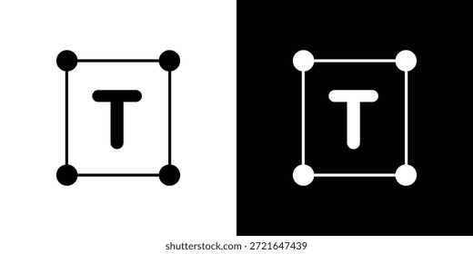 Iconos de texto. Vector Plantilla Ilustración Símbolo Píxeles Perfecto