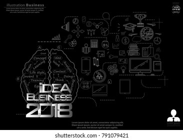 Text  Idea Business 2018 - Background Plan Business - modern Idea and Concept Vector illustration Business  with  icon.

