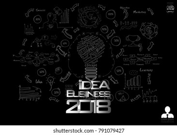 Text  Idea Business 2018 - Background Plan Business - modern Idea and Concept Vector illustration Business  with  icon.
