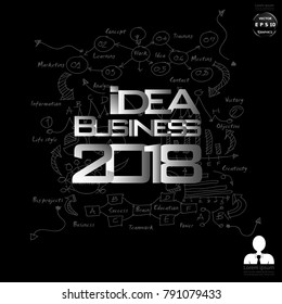 Text  Idea Business 2018 - Background Plan Business - modern Idea and Concept Vector illustration Business  with  icon.
