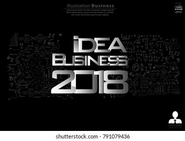 Text  Idea Business 2018 - Background Plan Business - modern Idea and Concept Vector illustration Business  with  icon.
