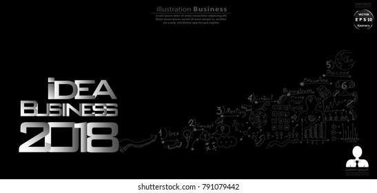 Text  Idea Business 2018 - Background Plan Business - modern Idea and Concept Vector illustration Business  with  icon.
