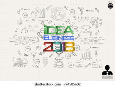 Text  Idea Business 2018 - Background Plan Business - modern Idea and Concept Vector illustration Business  with  icon.