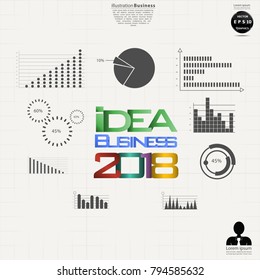 Text  Idea Business 2018 - Background Plan Business - modern Idea and Concept Vector illustration Business  with  icon.