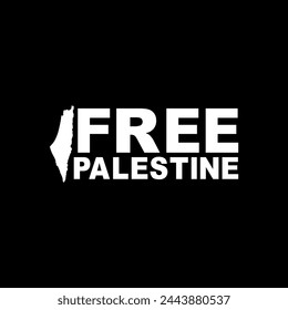 Text Illustration About 'FREE PALESTINE', can use for Poster, Banner, Sticker, T-Shirt, Cover, Logo Gram, or Graphic Design Element. Vector Illustration