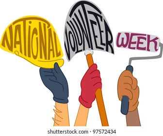 Text Illustration Celebrating National Volunteer Week