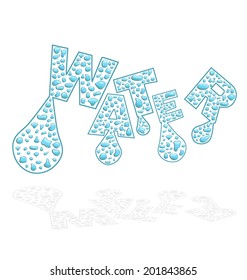 text illustration created with water drops