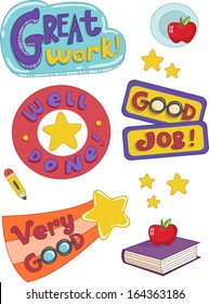 Text Illustration Featuring Phrases Commonly Associated with Teachers
