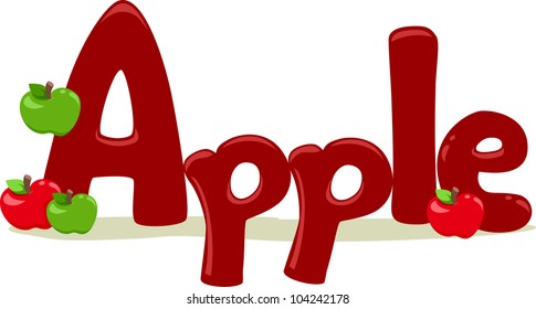Text Illustration Featuring the Word Apple