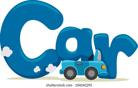 Text Illustration Featuring the Word Car