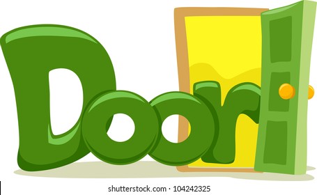 Text Illustration Featuring the Word Door
