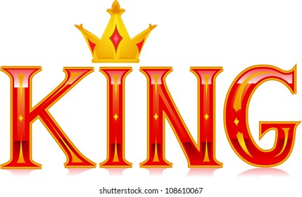 Ilustración de texto con la palabra King
