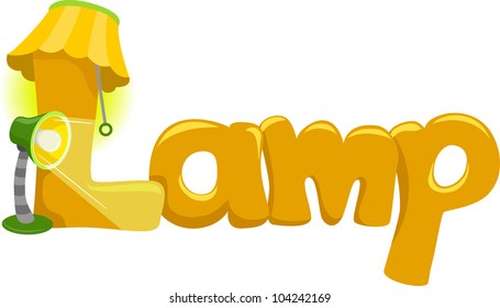 Text Illustration Featuring the Word Lamp