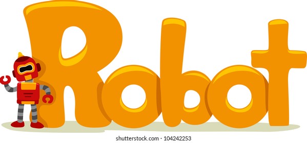 Text Illustration Featuring the Word Robot