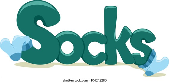 Text Illustration Featuring the Word Socks