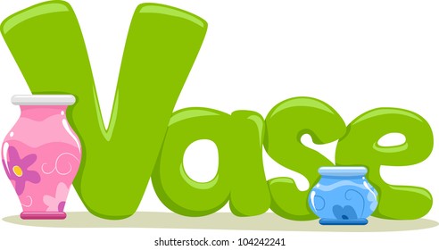 Text Illustration Featuring the Word Vase
