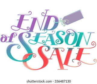 Ilustración de texto con las palabras Fin de la venta de temporada