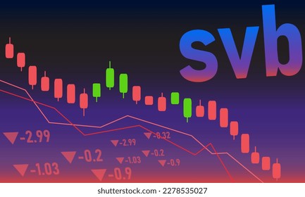 Ilustración de texto SVB, ilustración de palabra