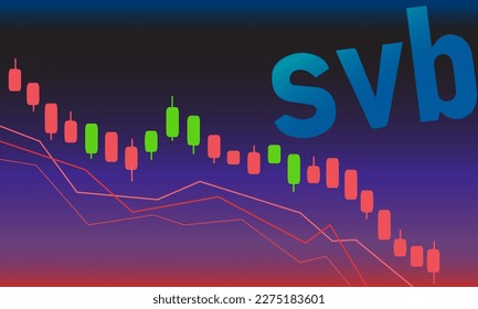 Text illustration SVB, Bank economy crash illustration