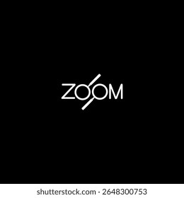 Text Illustration of the "ZOOM" with Silhouette of the Magnifier or Magnifying Glass as Visual Communication, can use for apps, button, logo, website, pictogram or graphic design element. Vector 