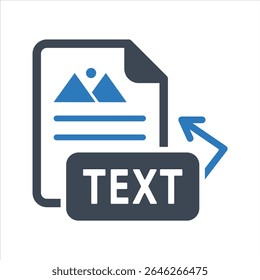Text to image icon. Vector and glyph