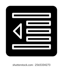 Text indent left icon. Concept of formatting, editing, and alignment.
