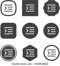 text indent left icon . web icon set . icons collection. Simple vector illustration.