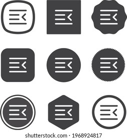 text ,indent ,right icon . web icon set . icons collection. Simple vector illustration.