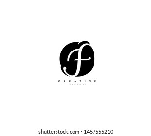 Text Initial F Letter Monogram Rounded Stock Vector (Royalty Free ...