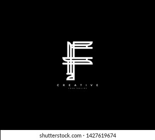 Text Initial F Linear Bold Monogram Abstract Modern Logo